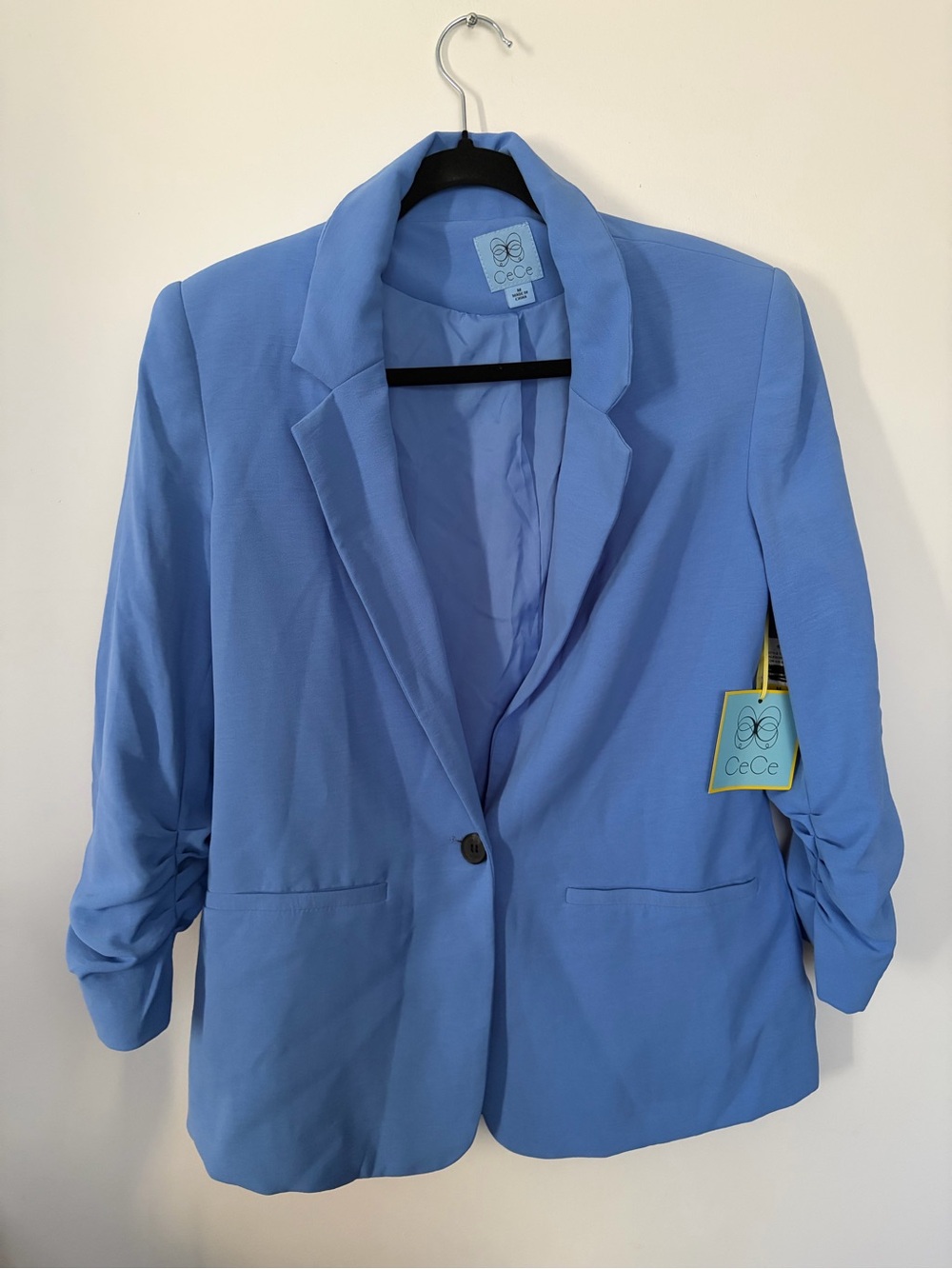 NWT CeCe Women's Light Blue Single-Button Blazer - Medium